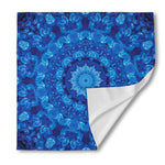 Blue Crystal Kaleidoscope Print Silk Bandana