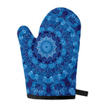 Blue Crystal Kaleidoscope Print Single Oven Mitt
