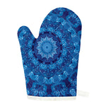 Blue Crystal Kaleidoscope Print Single Oven Mitt