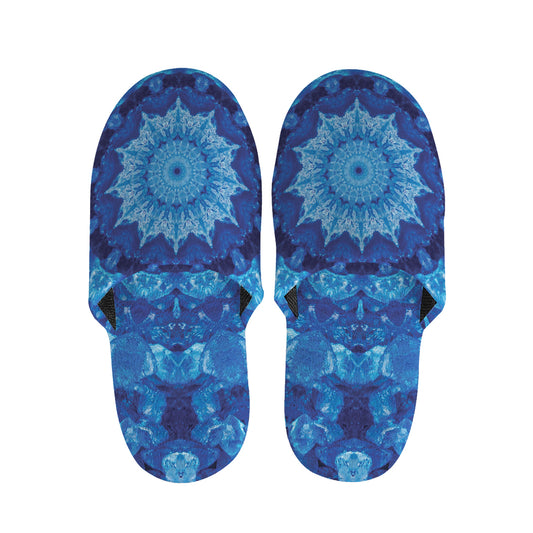 Blue Crystal Kaleidoscope Print Slippers