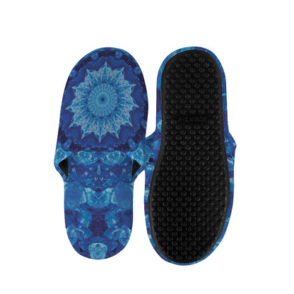 Blue Crystal Kaleidoscope Print Slippers
