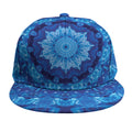 Blue Crystal Kaleidoscope Print Snapback Cap