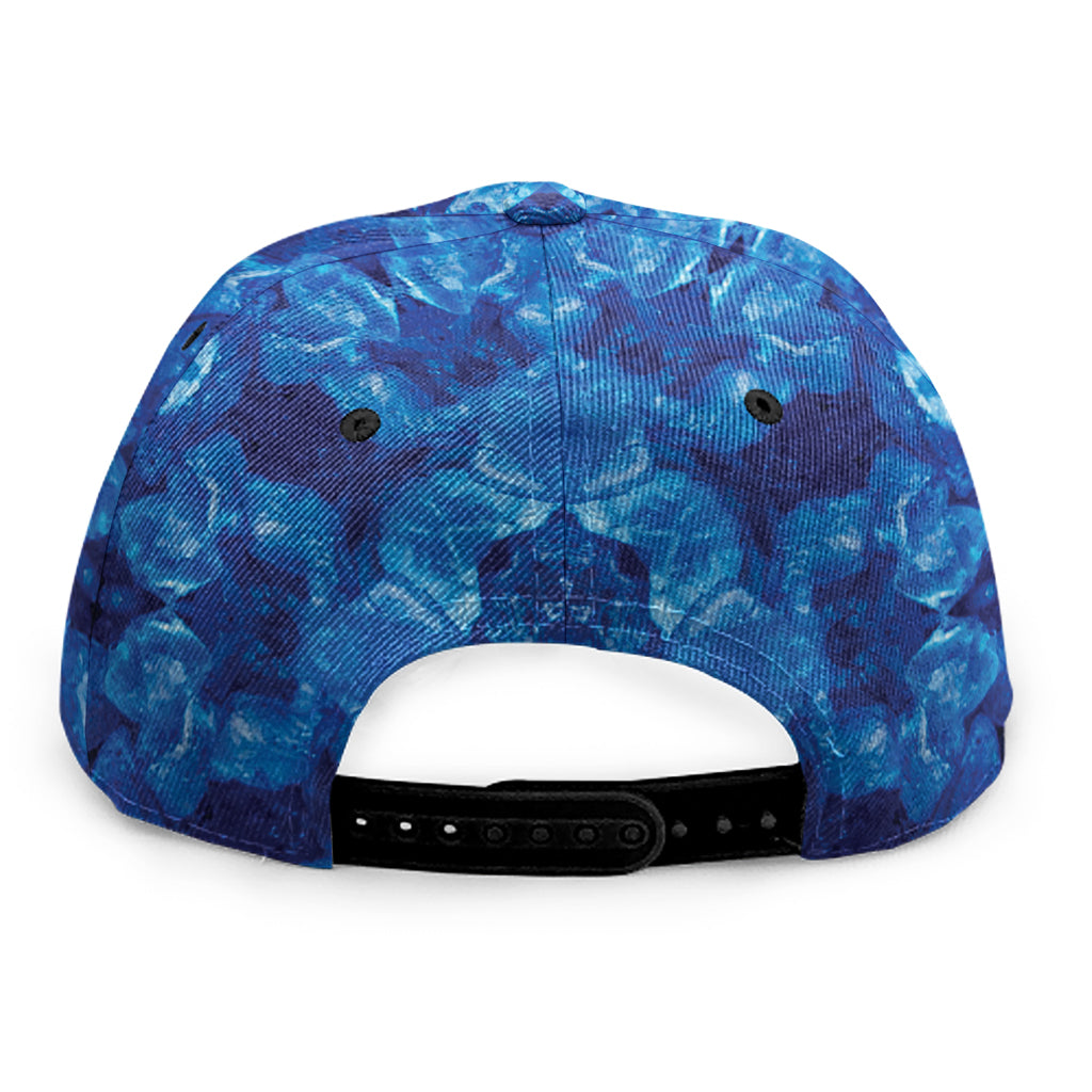 Blue Crystal Kaleidoscope Print Snapback Cap
