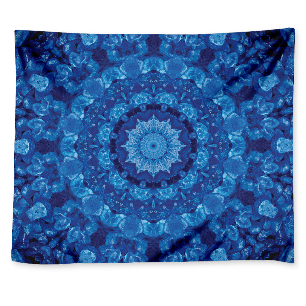 Blue Crystal Kaleidoscope Print Tapestry