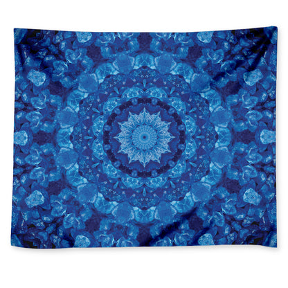 Blue Crystal Kaleidoscope Print Tapestry