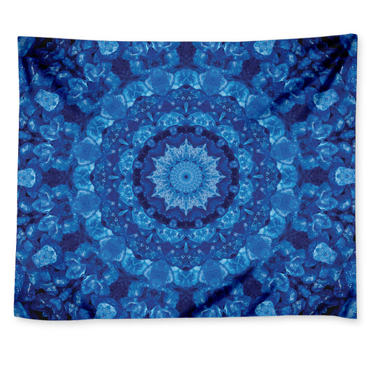 Blue Crystal Kaleidoscope Print Tapestry