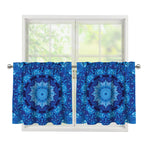 Blue Crystal Kaleidoscope Print Tier Curtains