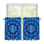 Blue Crystal Kaleidoscope Print Tier Curtains