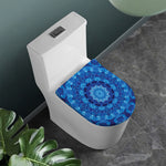 Blue Crystal Kaleidoscope Print Toilet Lid Cover