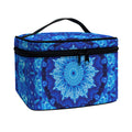 Blue Crystal Kaleidoscope Print Travel Makeup Bag