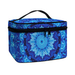 Blue Crystal Kaleidoscope Print Travel Makeup Bag