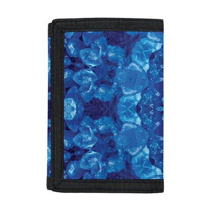 Blue Crystal Kaleidoscope Print Trifold Wallet