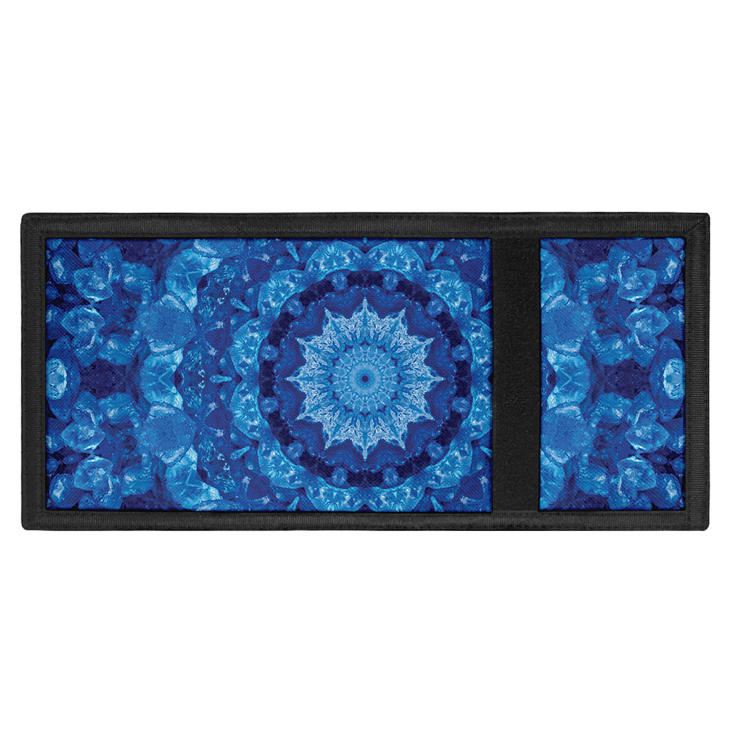 Blue Crystal Kaleidoscope Print Trifold Wallet