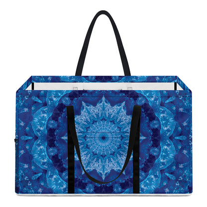 Blue Crystal Kaleidoscope Print Utility Tote Bag