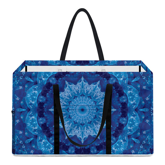 Blue Crystal Kaleidoscope Print Utility Tote Bag