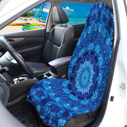 Blue Crystal Kaleidoscope Print Waterproof Car Seat Cover