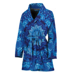 Blue Crystal Kaleidoscope Print Women's Bathrobe