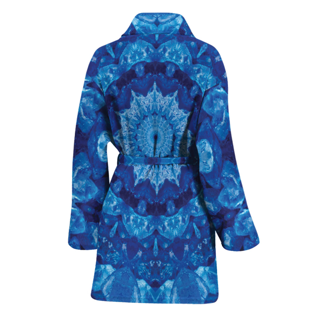 Blue Crystal Kaleidoscope Print Women's Bathrobe
