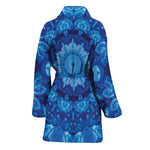 Blue Crystal Kaleidoscope Print Women's Bathrobe