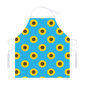 Blue Cute Sunflower Pattern Print Adjustable Apron