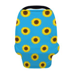 Blue Cute Sunflower Pattern Print Baby Seat Cover