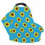 Blue Cute Sunflower Pattern Print Baby Seat Cover
