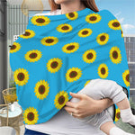 Blue Cute Sunflower Pattern Print Baby Seat Cover
