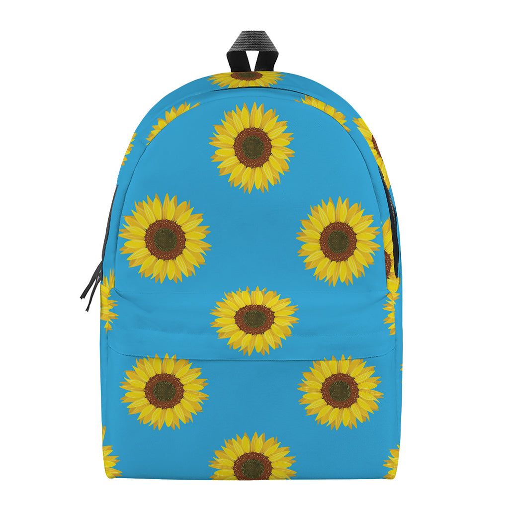 Blue Cute Sunflower Pattern Print Backpack