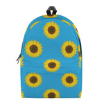 Blue Cute Sunflower Pattern Print Backpack