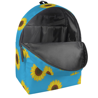 Blue Cute Sunflower Pattern Print Backpack