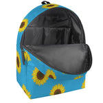 Blue Cute Sunflower Pattern Print Backpack