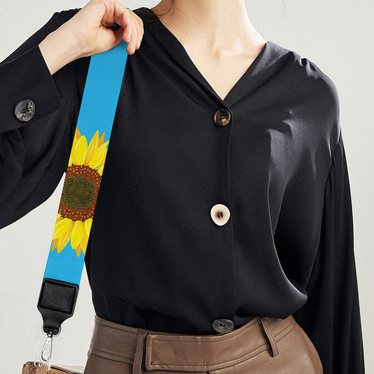Blue Cute Sunflower Pattern Print Bag Strap