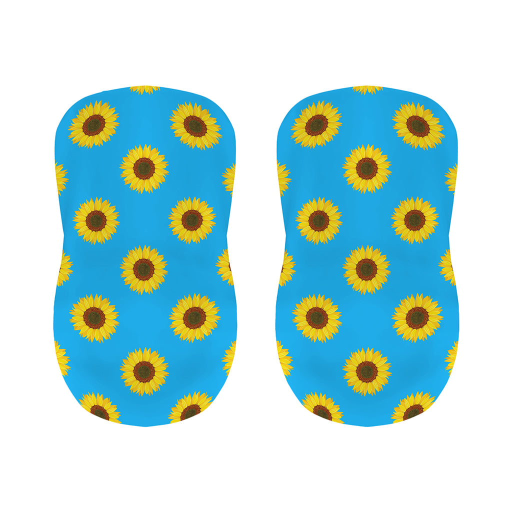 Blue Cute Sunflower Pattern Print Bar Stool Covers