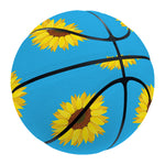 Blue Cute Sunflower Pattern Print Basketball