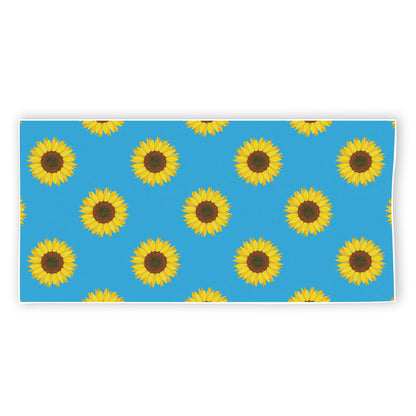 Blue Cute Sunflower Pattern Print Beach Towel