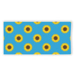 Blue Cute Sunflower Pattern Print Beach Towel