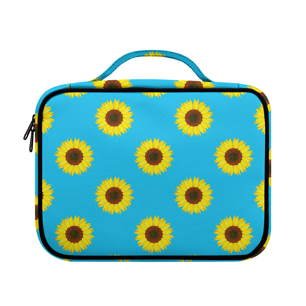 Blue Cute Sunflower Pattern Print Briefcase Bible Bag