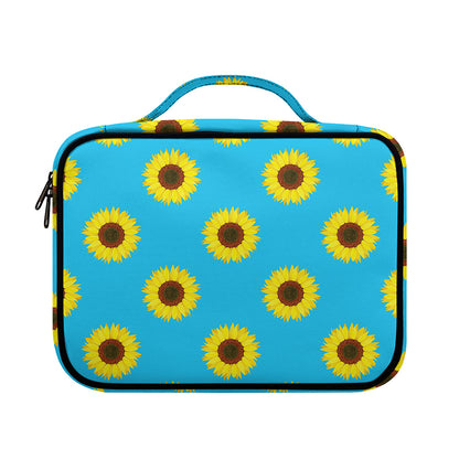 Blue Cute Sunflower Pattern Print Briefcase Bible Bag