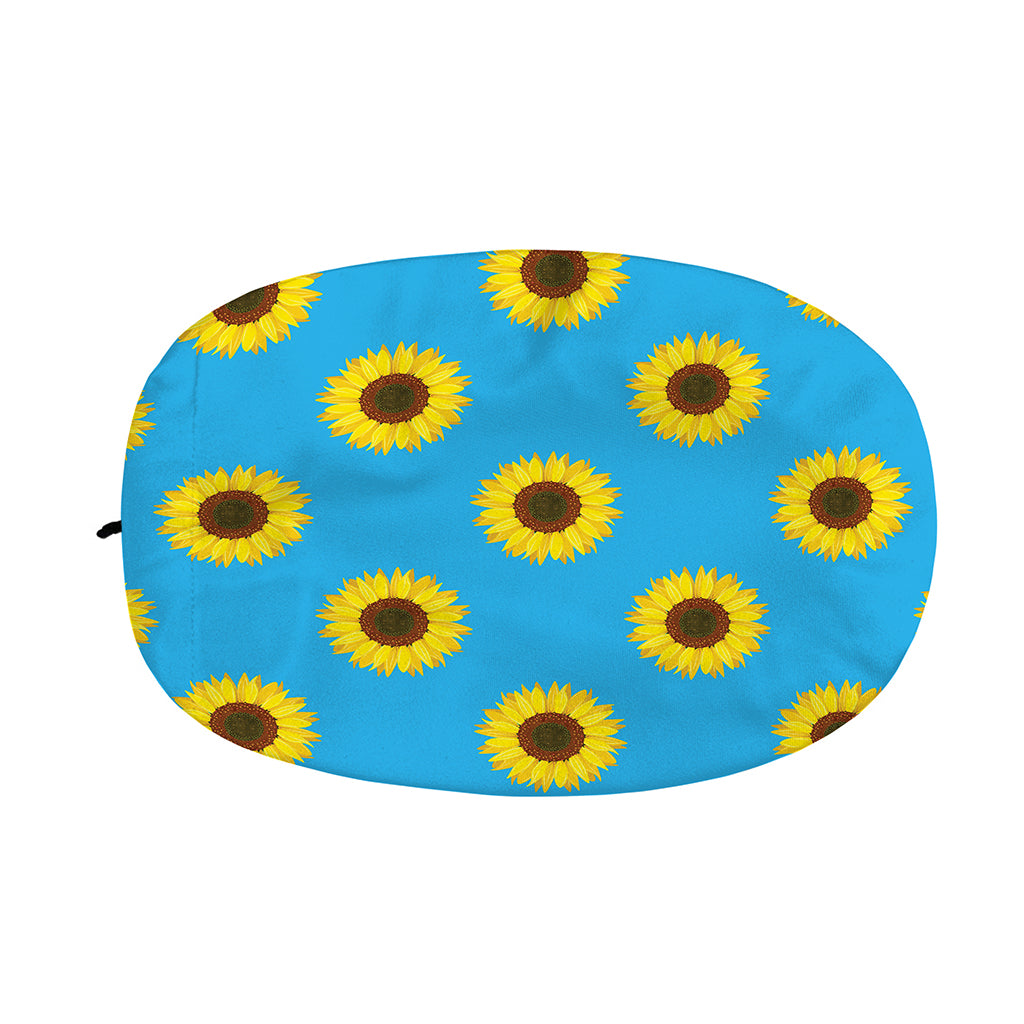 Blue Cute Sunflower Pattern Print Car Side Mirror Covers