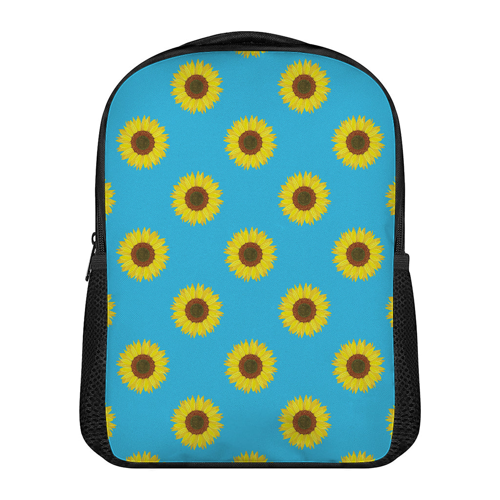 Blue Cute Sunflower Pattern Print Casual Backpack
