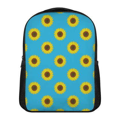 Blue Cute Sunflower Pattern Print Casual Backpack