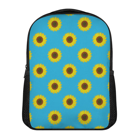Blue Cute Sunflower Pattern Print Casual Backpack