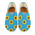 Blue Cute Sunflower Pattern Print Casual Shoes