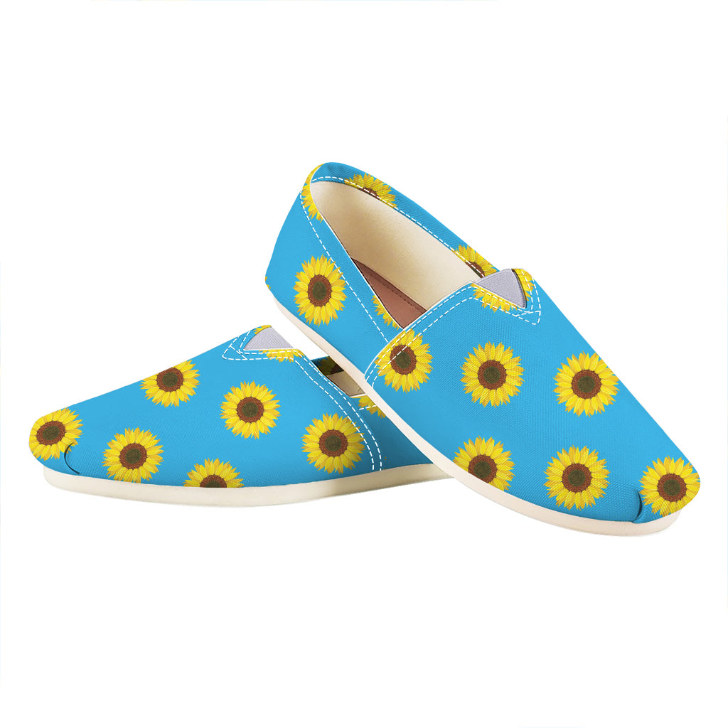 Blue Cute Sunflower Pattern Print Casual Shoes