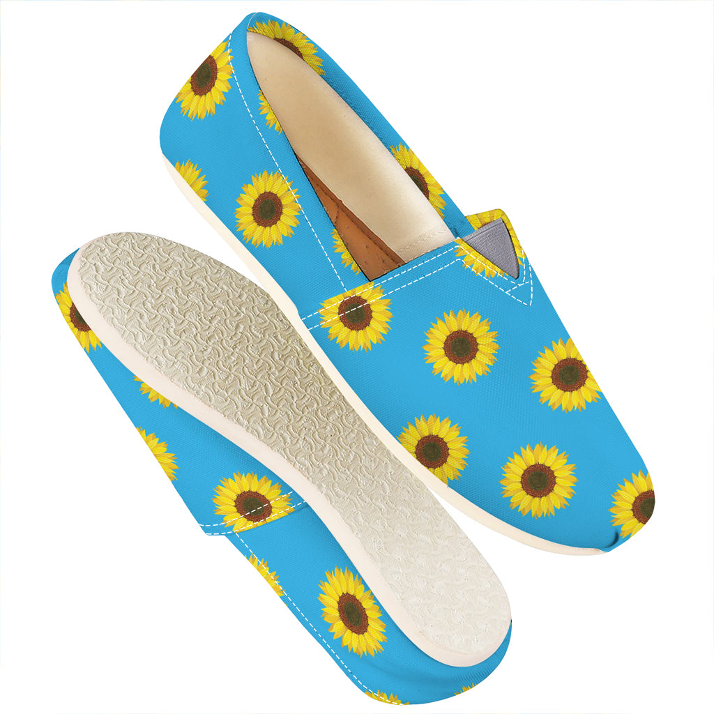 Blue Cute Sunflower Pattern Print Casual Shoes