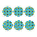 Blue Cute Sunflower Pattern Print Coaster Set