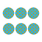 Blue Cute Sunflower Pattern Print Coaster Set