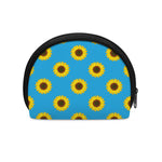 Blue Cute Sunflower Pattern Print Coin Purse