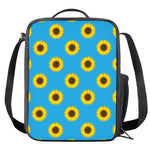 Blue Cute Sunflower Pattern Print Crossbody Lunch Bag