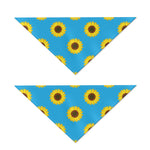 Blue Cute Sunflower Pattern Print Dog Bandana